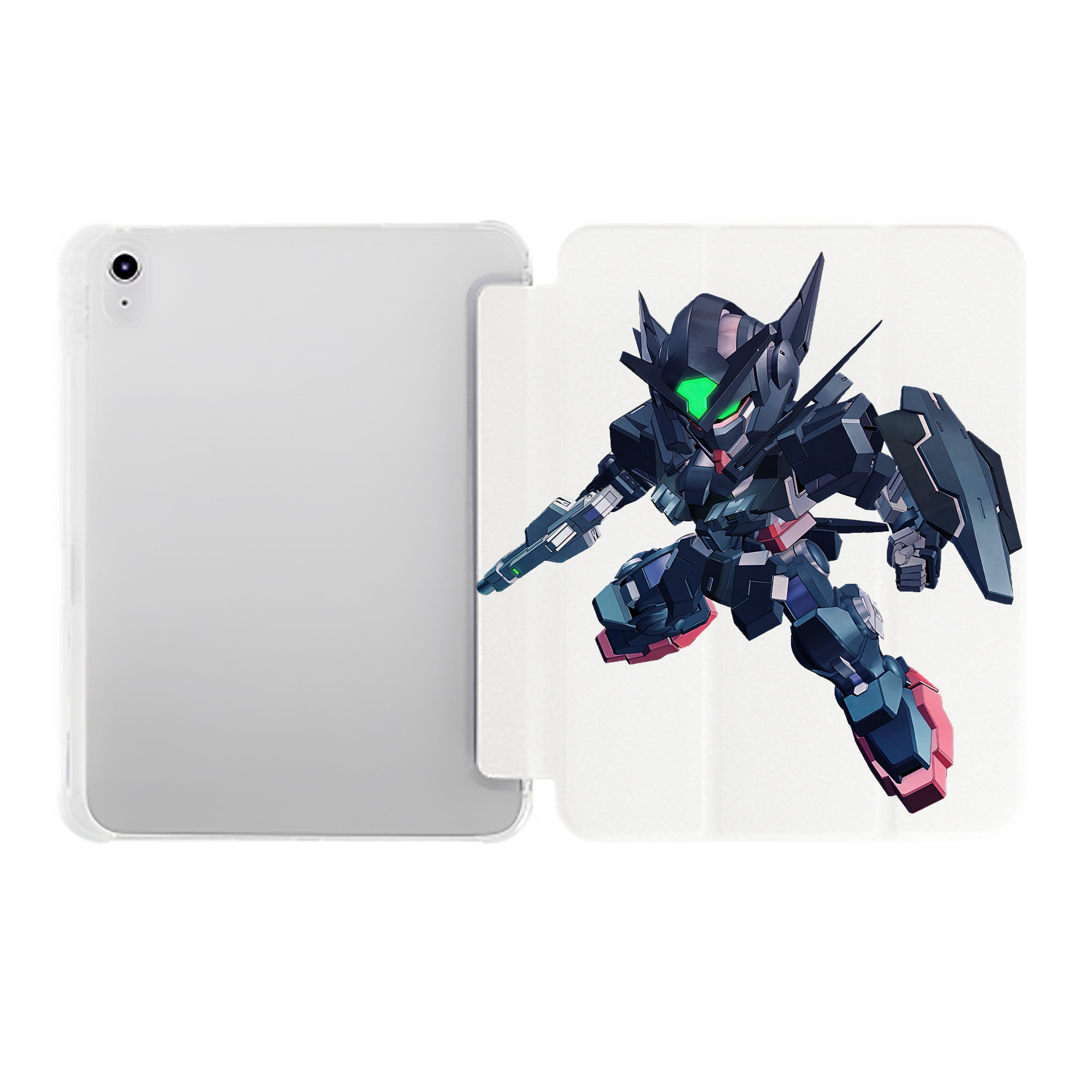 （画像用） 機動戦士ガンダム Mobile Suit Gundam IPad ケース ペン収納付き 三つ折りスタンド PUレザー×シリコン 対応機種9.5/10.5/10.9インチ
